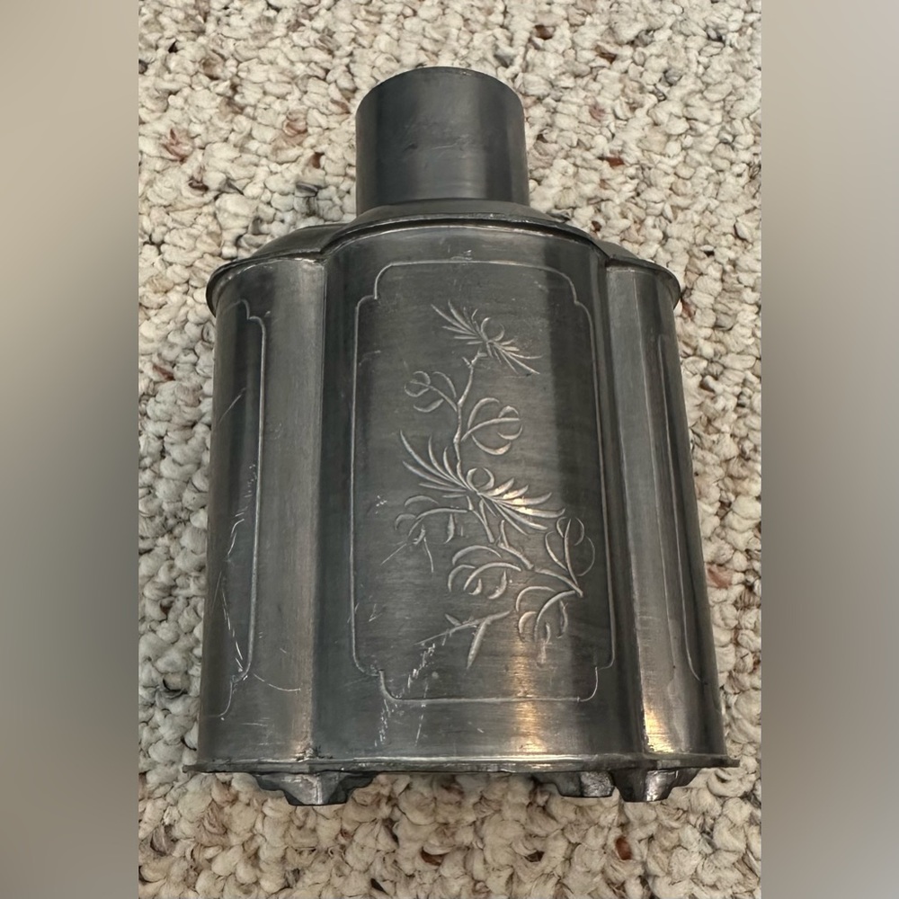 Vintage Chinese Paktong Pewter Tea Caddy